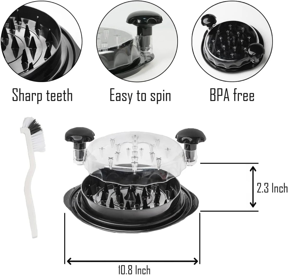 Non-Skid Chicken Shredder Tool with Transparent Lid Q671