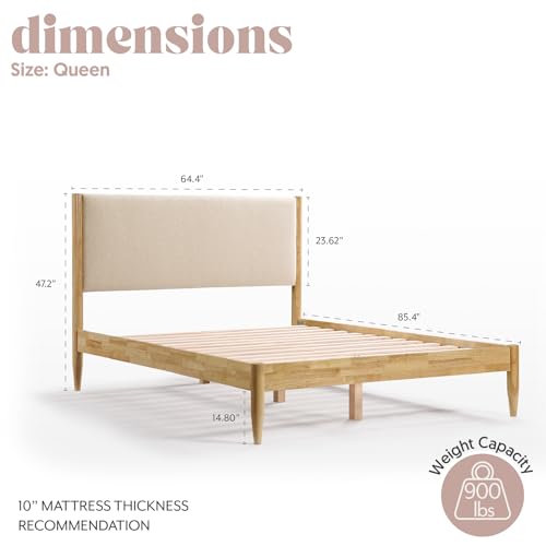 Queen Bed Boucle Platform J582