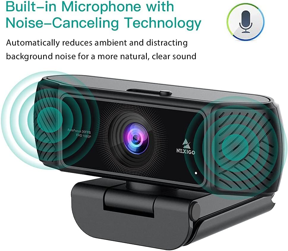 1080P AutoFocus USB Webcam with Microphone and Privacy Cover R86858