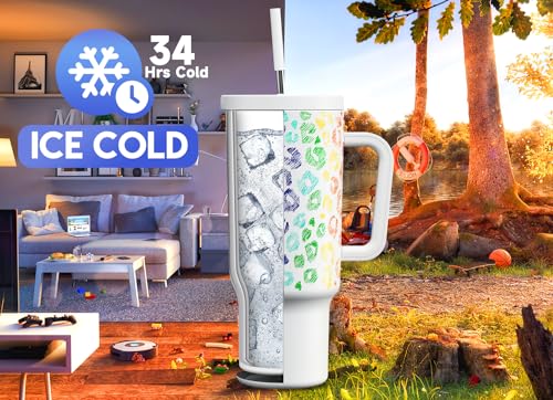 40oz Insulated Stainless Steel Tumbler with Handle and Straw V421410
