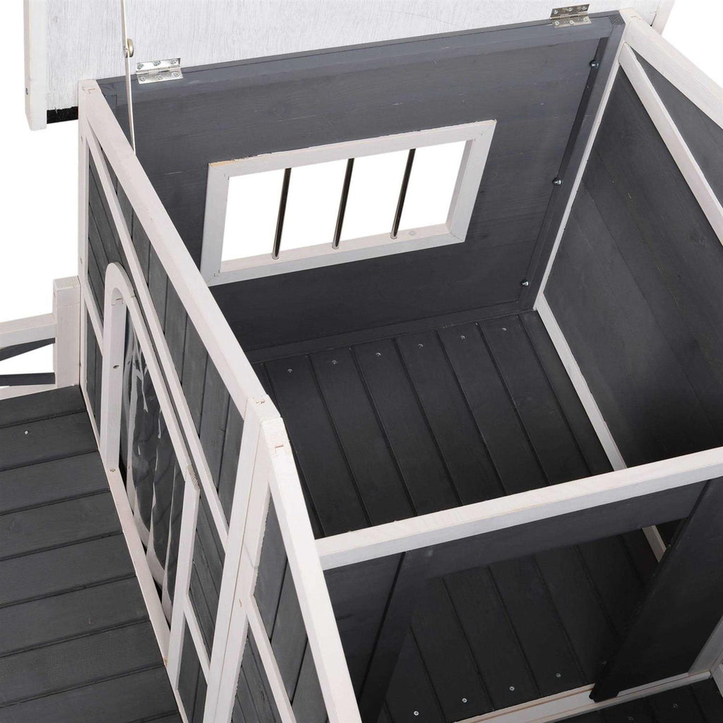 Large Wood Dog House with Porch Deck N301961