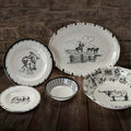 14-Piece Melamine Dinnerware Set Black/White F129635