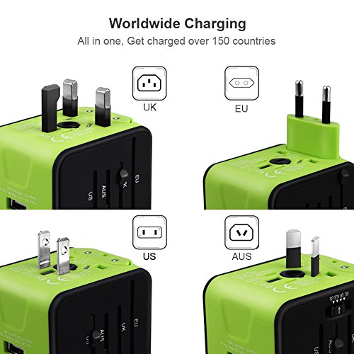Universal Travel Adapter with UK/US/AUS/EU Plugs and Socket Q802940