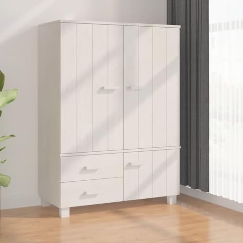 Solid Pinewood Wardrobe Dark Gray Z85012