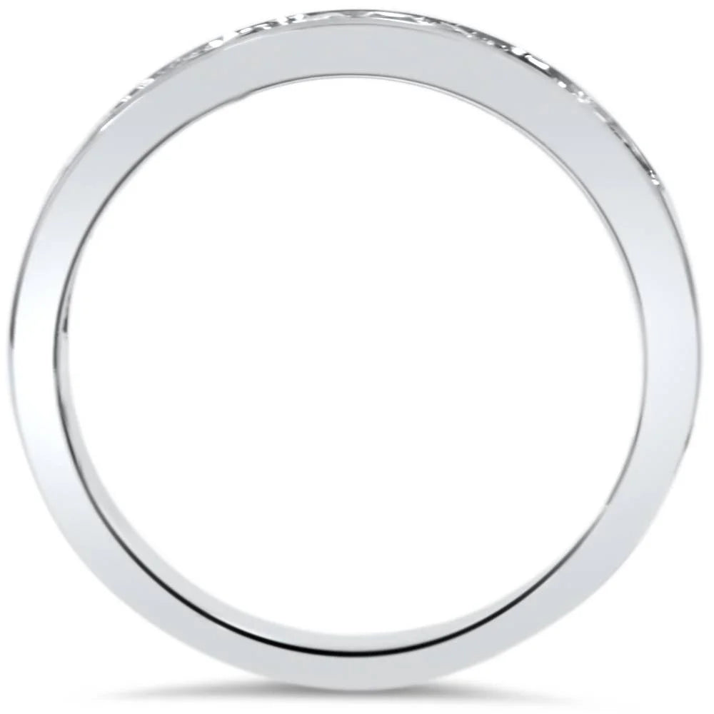 14K White Gold Sapphire Diamond Wedding Ring P934551