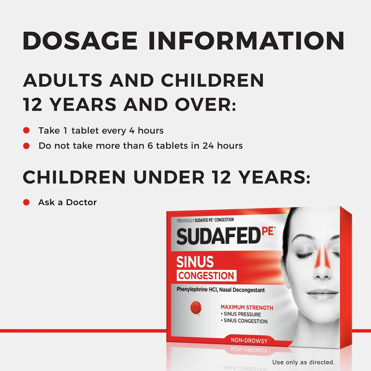 Non-Drowsy Sinus Decongestant, 18 Ct S633552