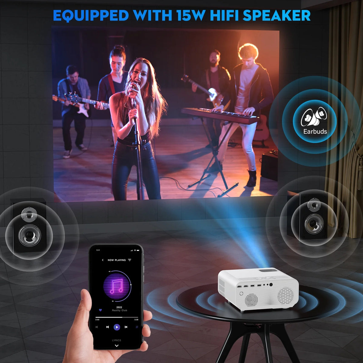 Portable Mini Projector with Wifi and Bluetooth C716696