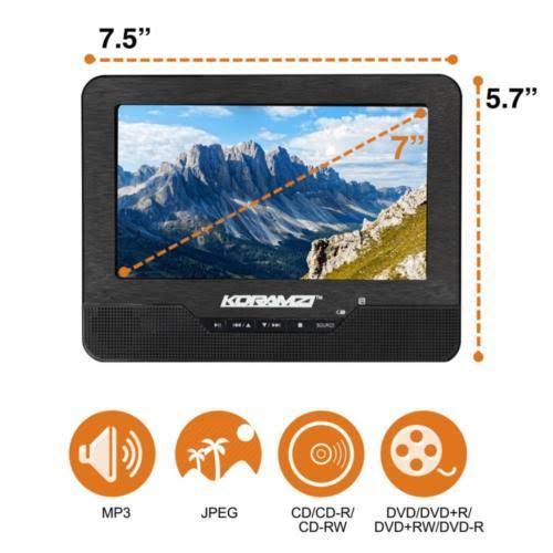 Portable 7 inch Dual Screen DVD Player with Rechargeable Battery B206