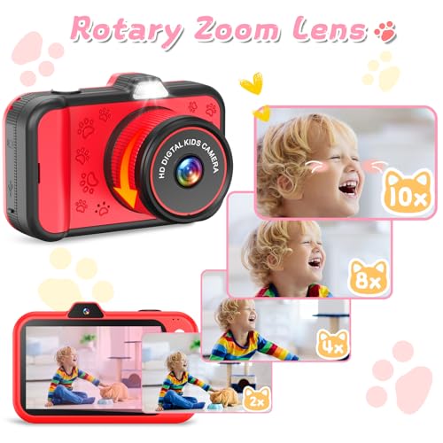 Kids Digital Camera with Rotating Zoom Lens, 3.5” Screen, 1080P, 32GB Card B22906