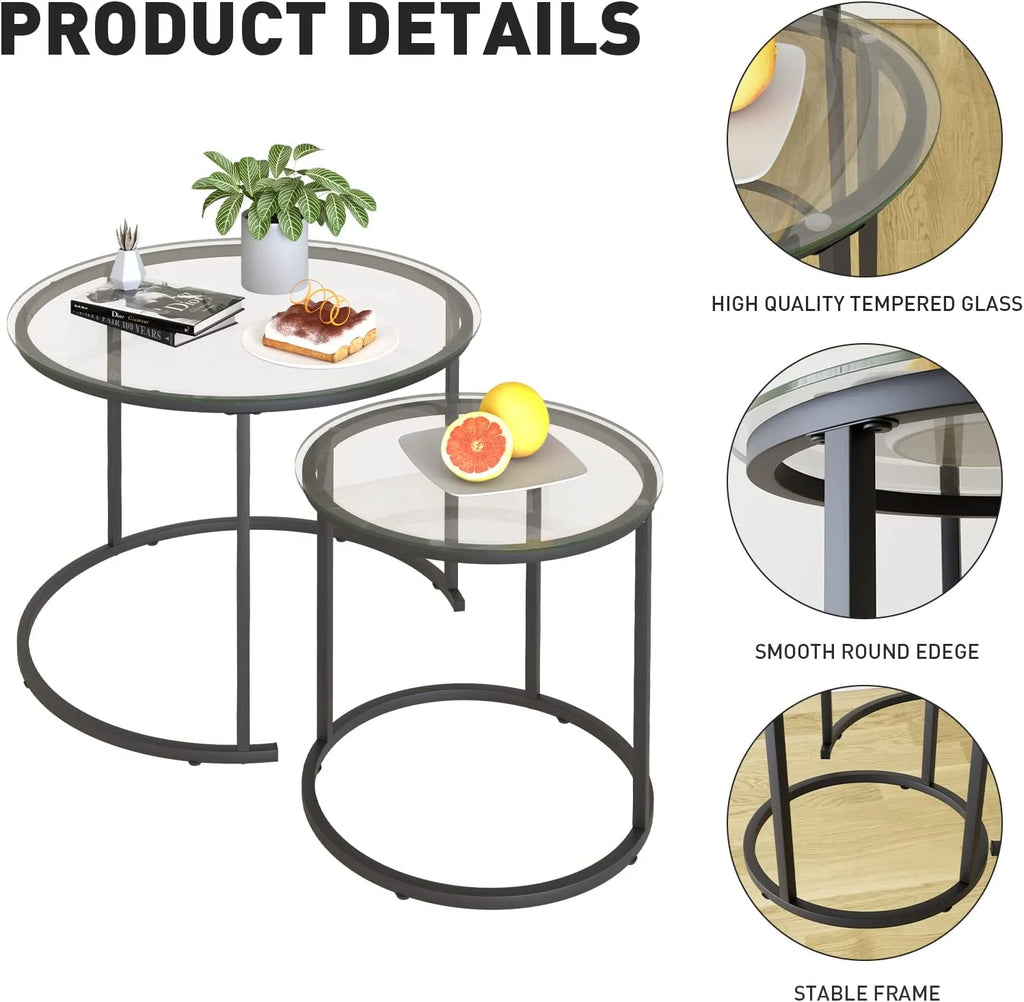 Tempered Glass Round End Table E741786