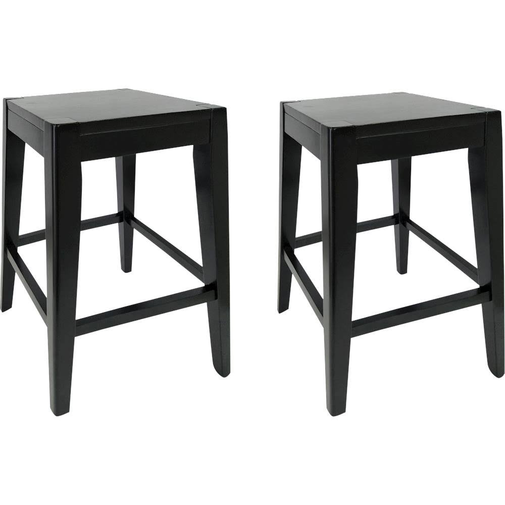 Black Wooden Counter Stool Set of 2 T351248