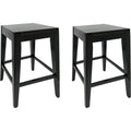 Black Wooden Counter Stool Set of 2 T351248