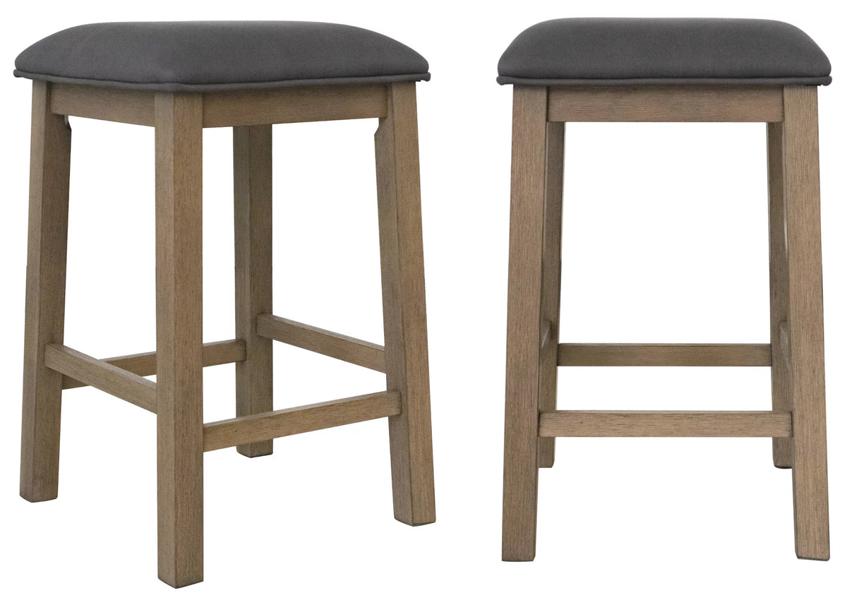Brown Acacia Wood Sofa Console Bar Table Set with 2 Stools Q960