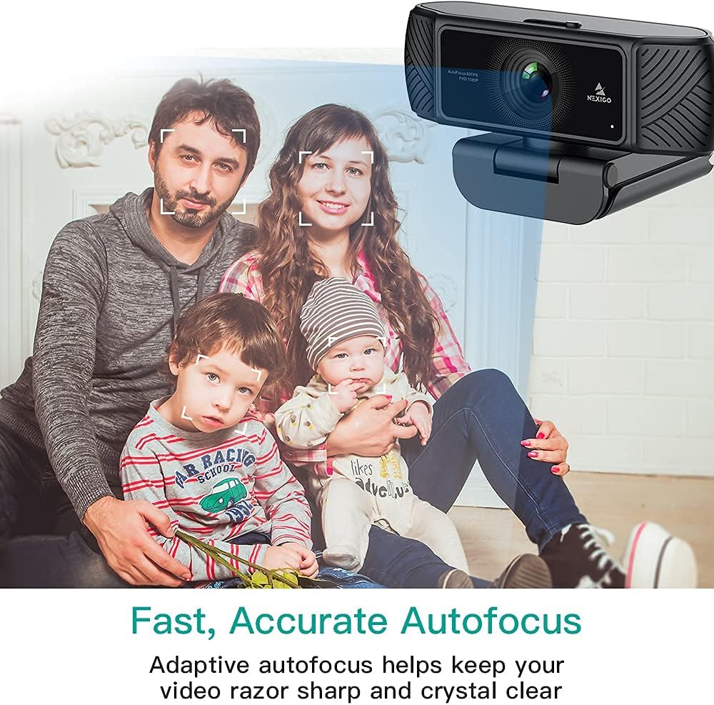 1080P AutoFocus USB Webcam with Microphone and Privacy Cover R86858