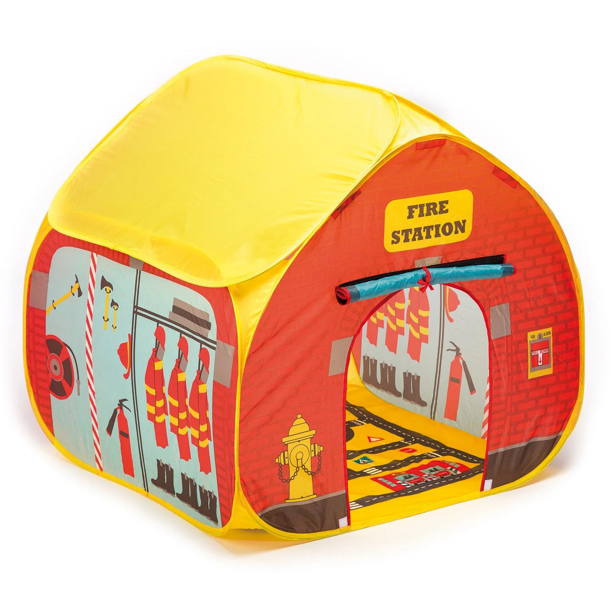 Nylon Firestation Tent with Street Map Playmat O430