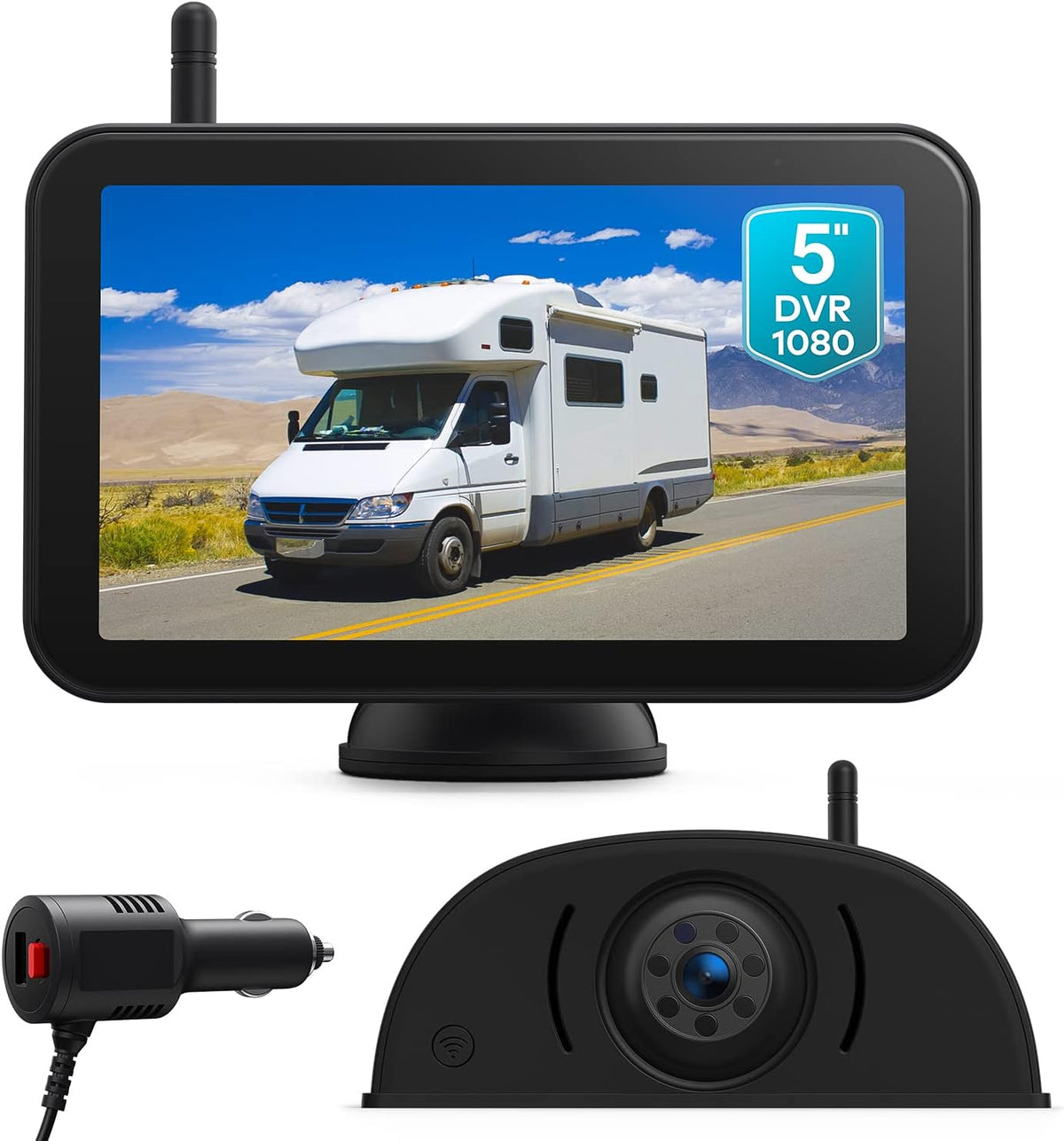 1080P 5 Wireless Backup Camera System with 5-inch Monitor and Rear View Camera M757659