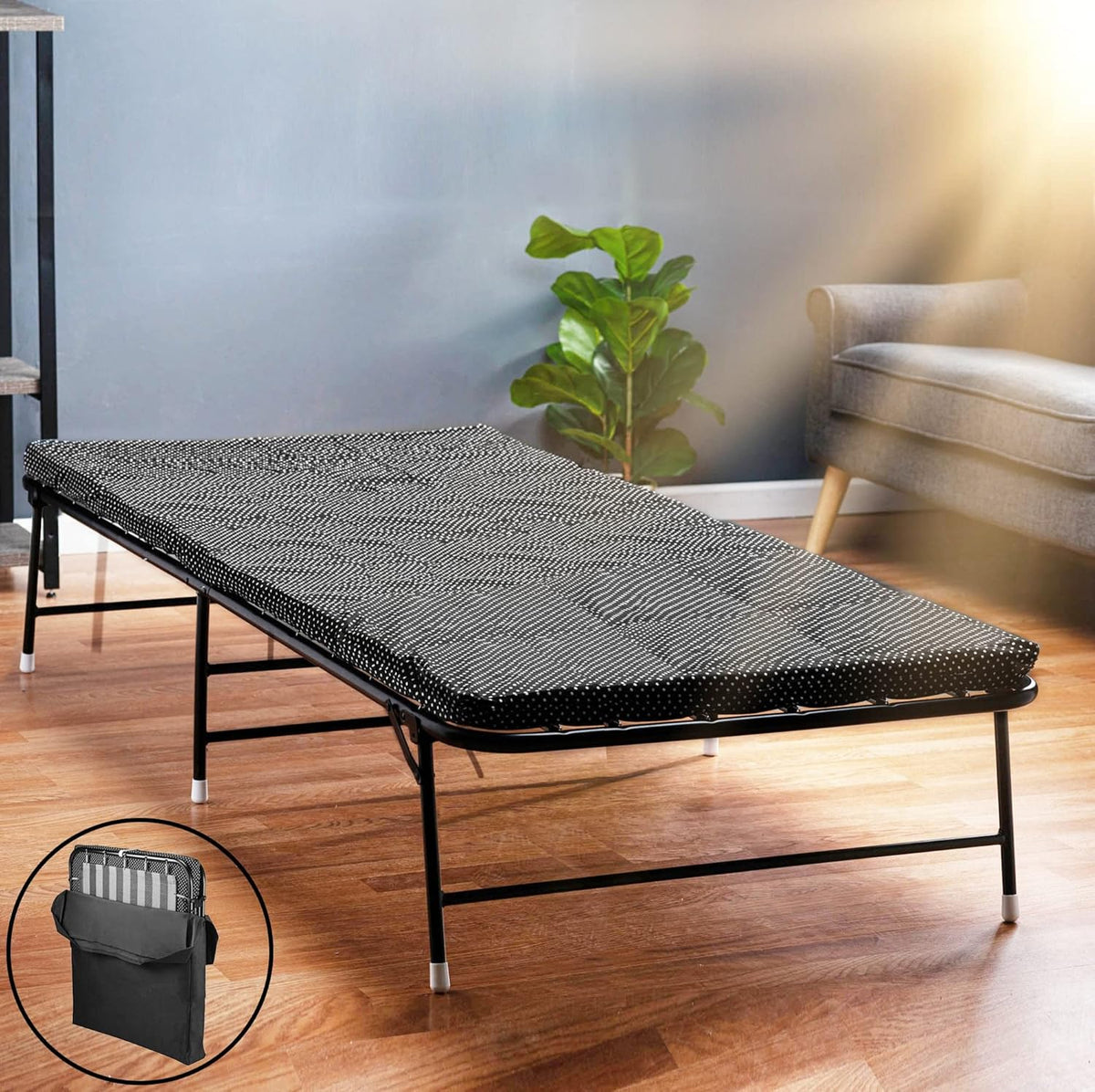 Folding Bed with Memory Foam Mattress and Carrying Bag M529753