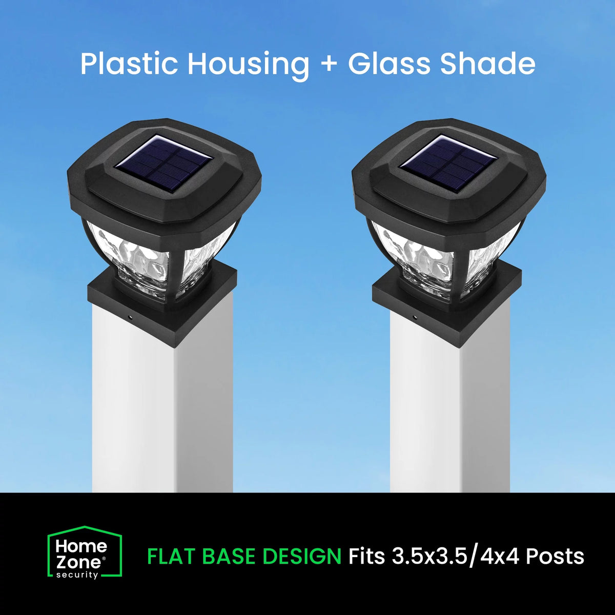 Black Solar LED Post Cap Lights, 2 Pack G407553