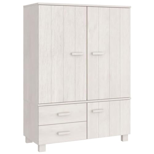 Solid Pinewood Wardrobe Dark Gray Z85012