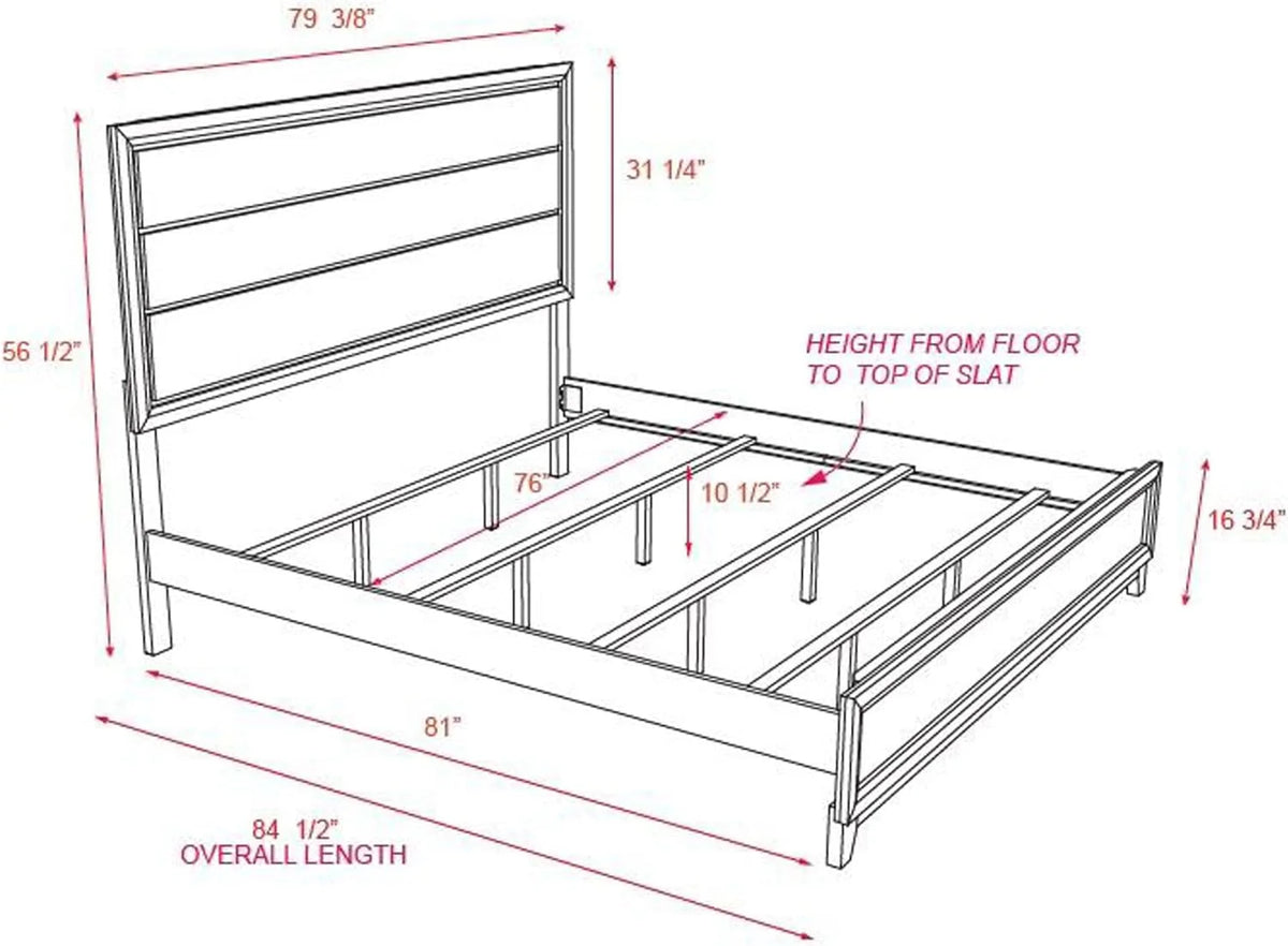 Gray Wooden Bed King Size K93436