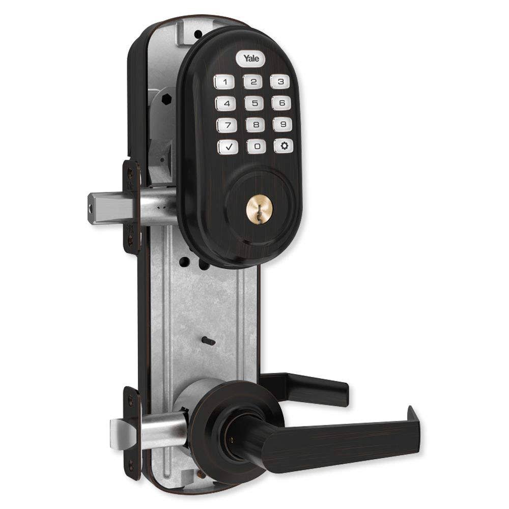 Z-Wave Interconnected Lockset with Push Button Deadbolt Q401024