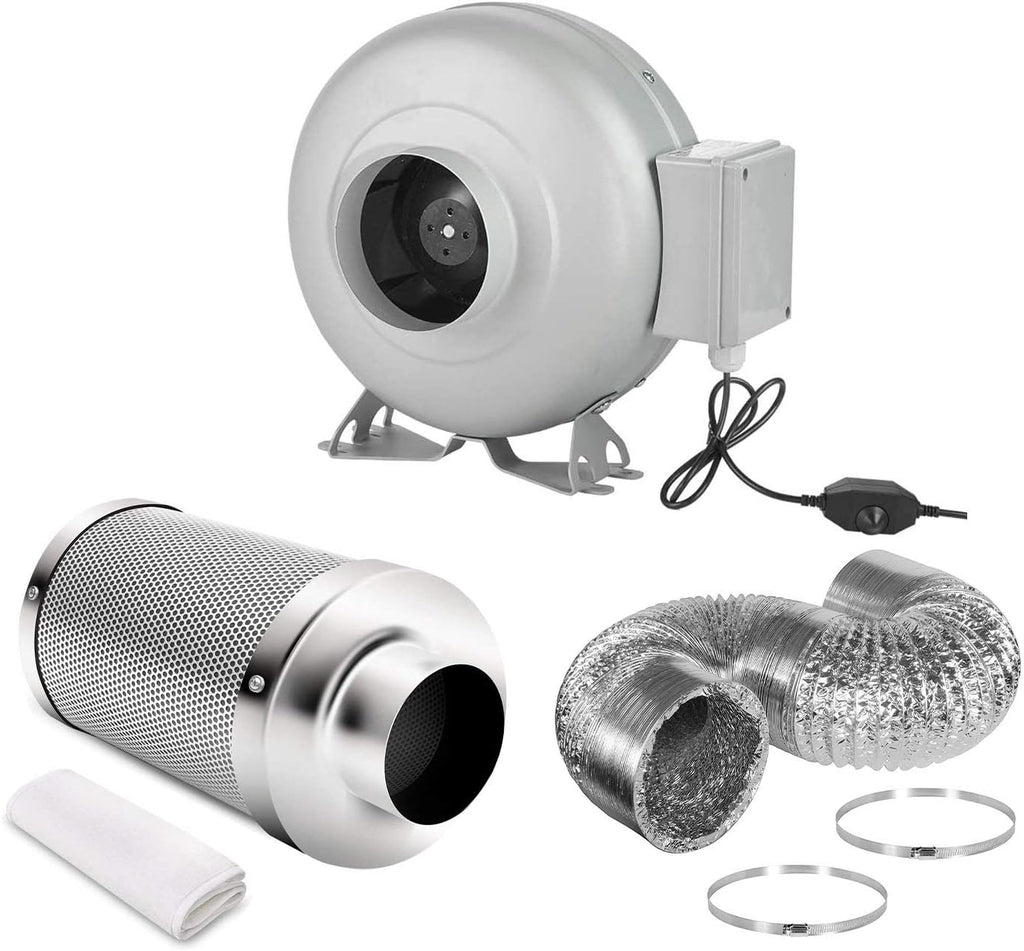 4 Inch 154 CFM Inline Ventilation Fan with Carbon Filter and Ducting M84380