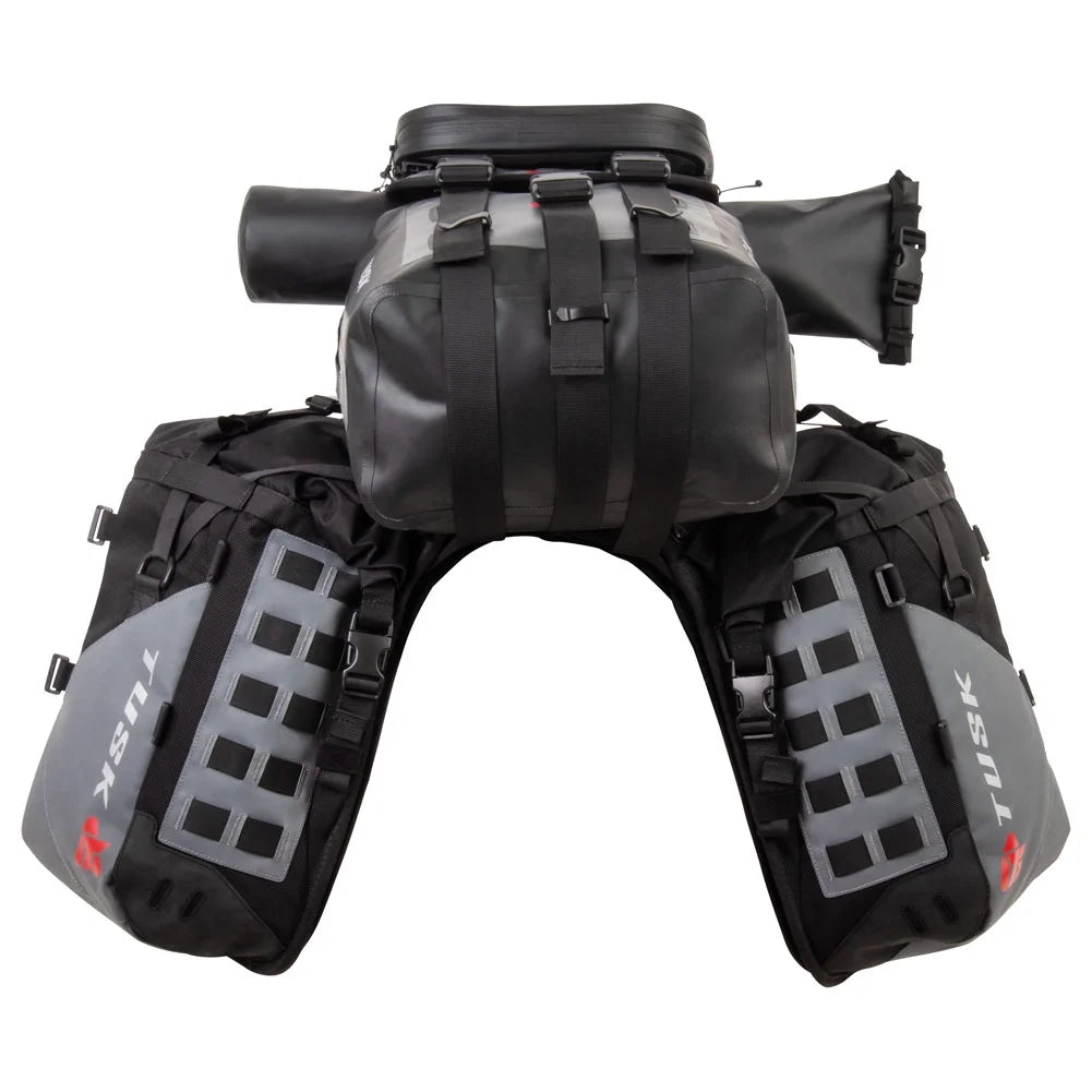 Rackless Luggage System with Small Dry Duffel Tail Bag Heat Shield O69065