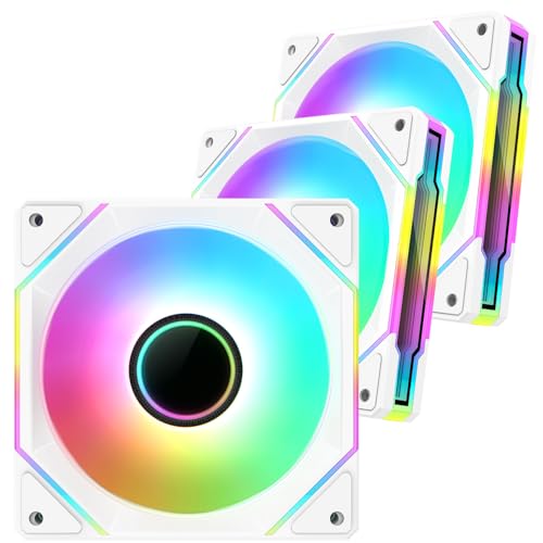 Black 3 Pack 120mm RGB PC Fans I8346