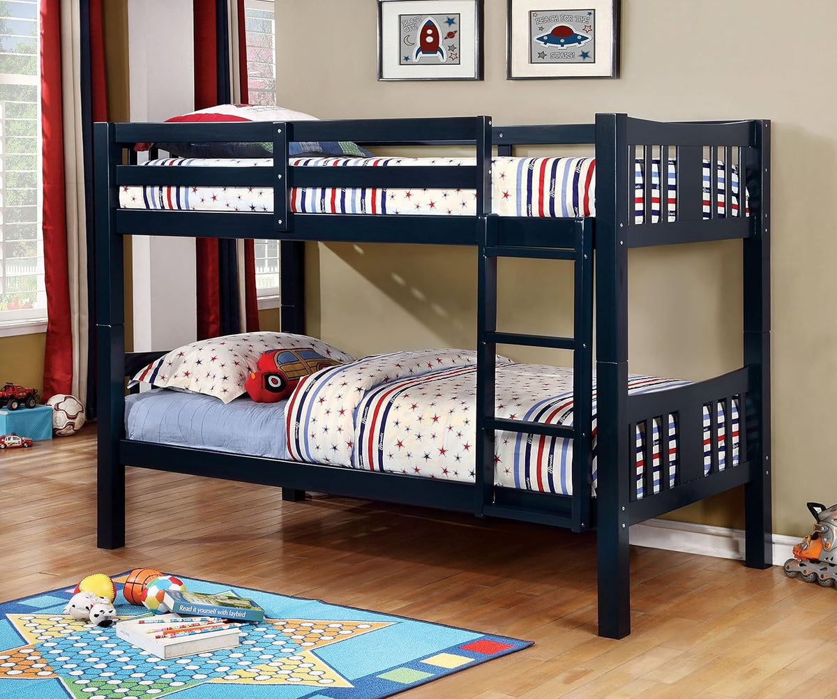 White Twin/Twin Bunk Bed Q166