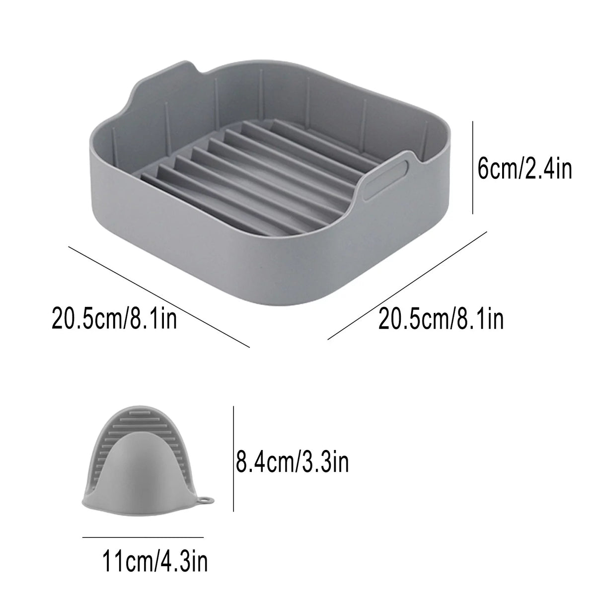 Silicone Air Fryer Pot Square F5832