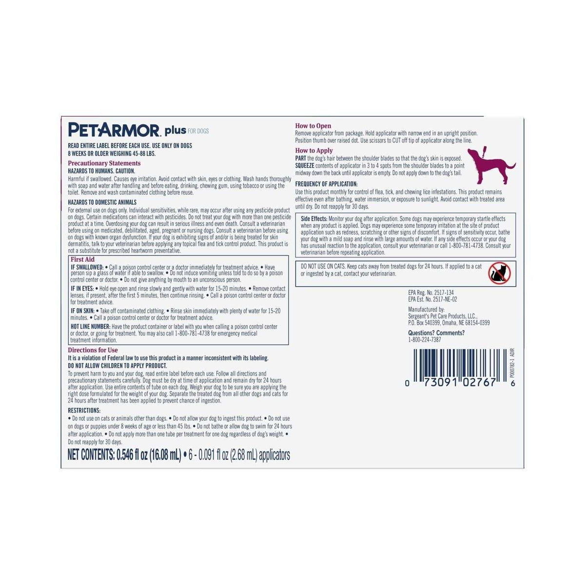 Flea and Tick Treatment for Large Dogs G885