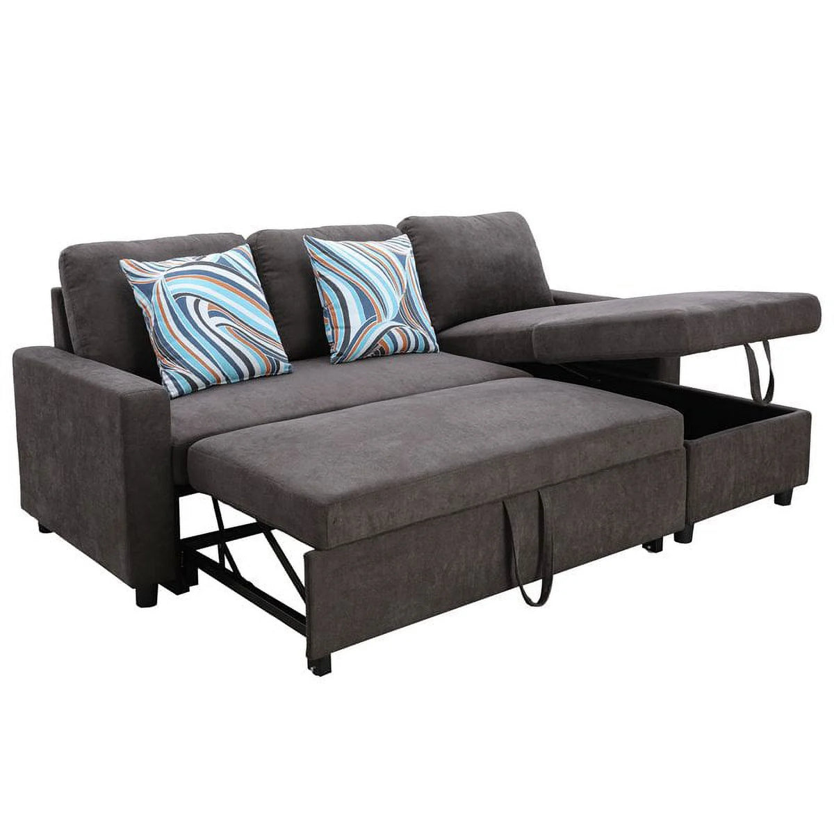 Dark Brown Microfiber Sectional Sofa A212768