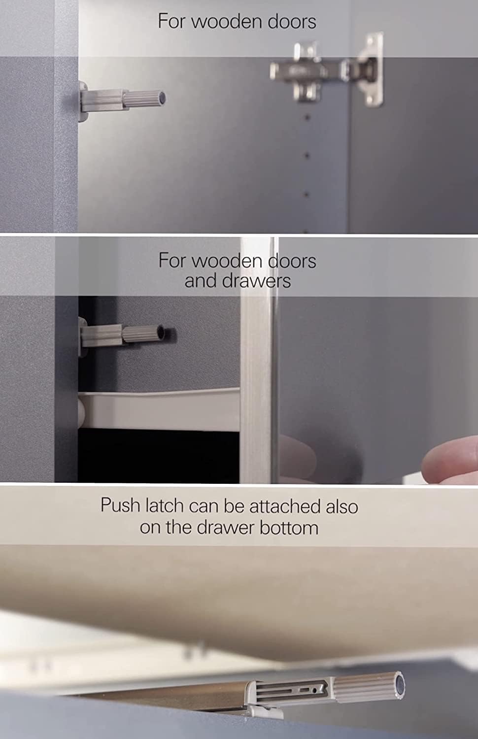 Push Latches for Cabinet Door, Push to Open Door Latch (10 Pack) G17874