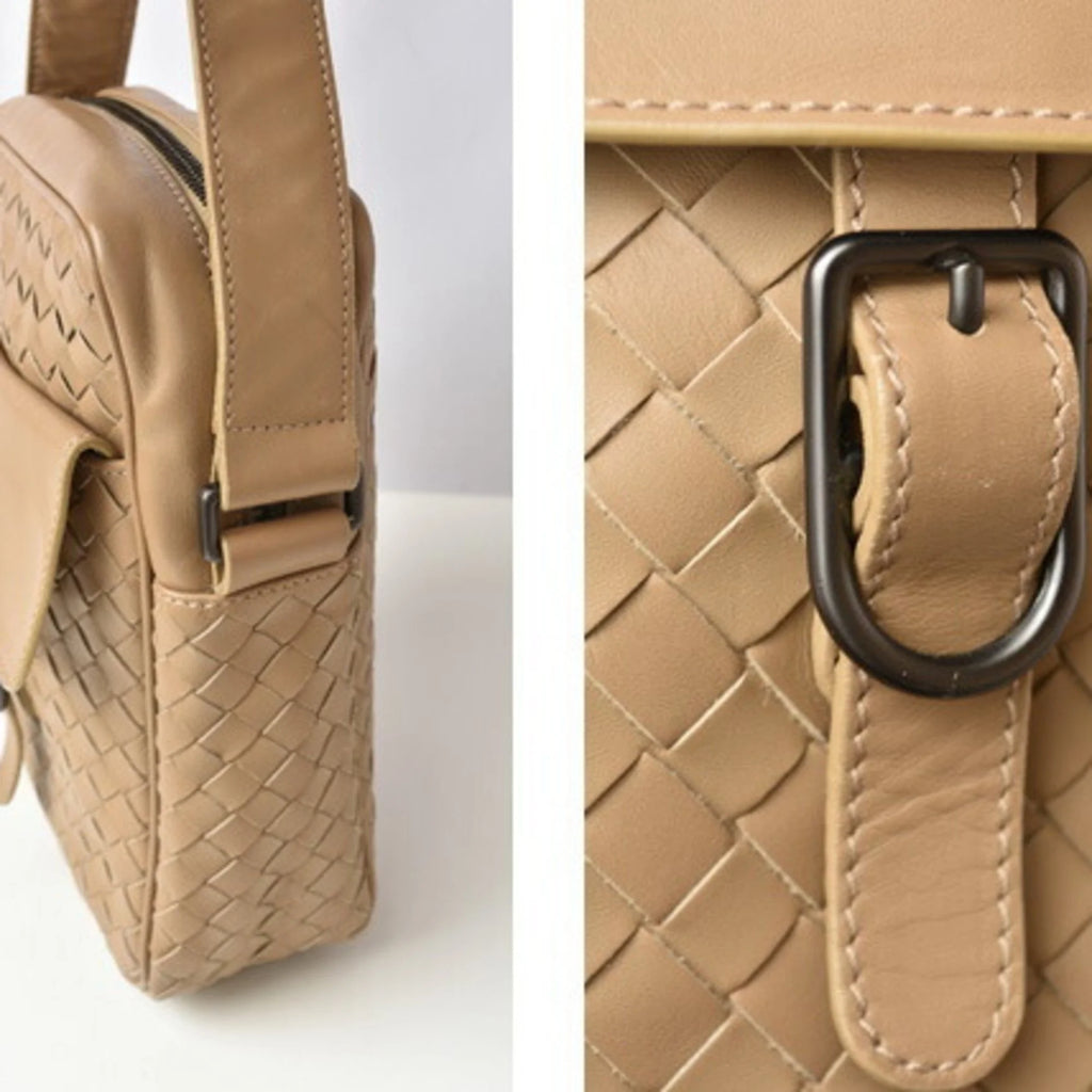 Camel Leather Shoulder Bag J717176