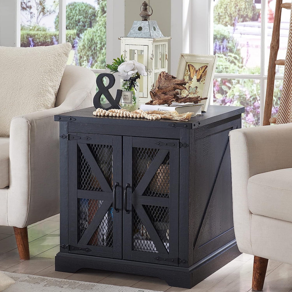 Black Nightstand with Charging Station A97414