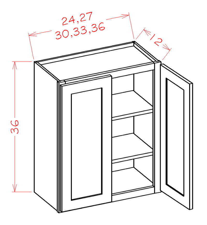 Grey 2 Doors 2 Shelves Wall Cabinet High-Density Fiberboard W740