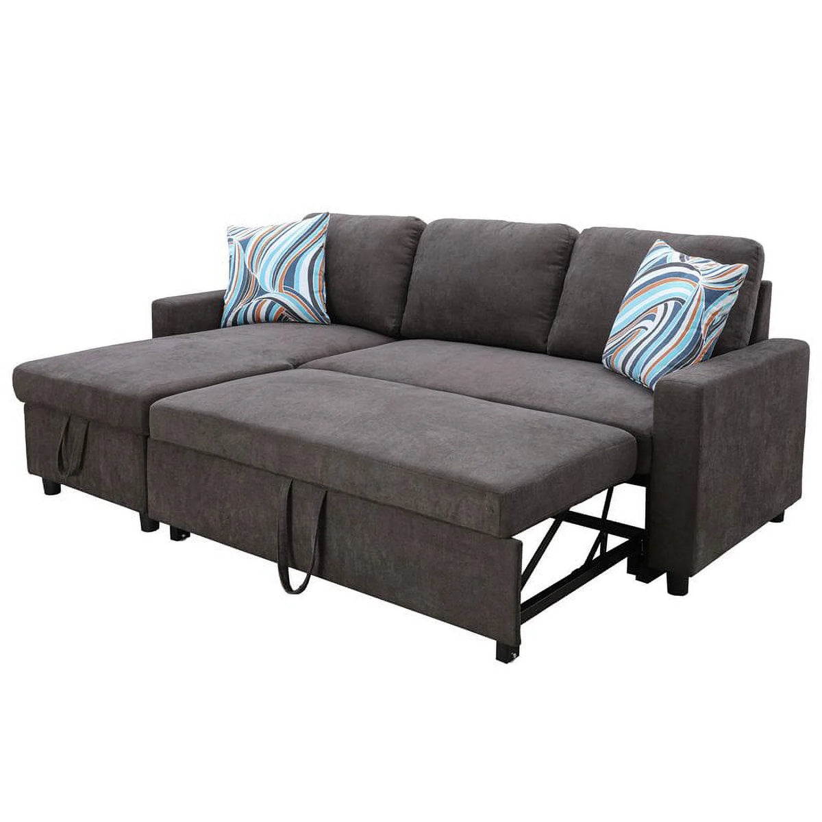 Dark Brown Microfiber Sectional Sofa A212768