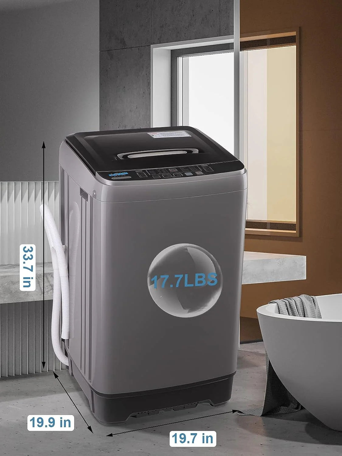 Full Automatic Washing Machine with LED Display, 10 Wash Programs, 8 Water Levels U269