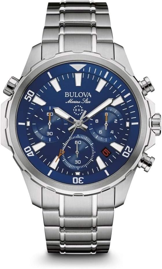 Men's Chronograph Quartz Watch with Stainless Steel Strap, Blue A68099
