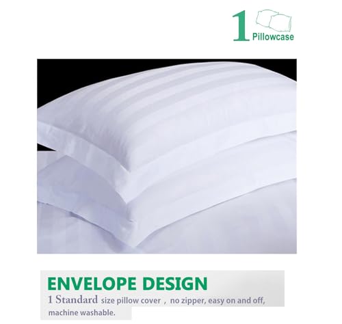 100% Egyptian Cotton King Size 4 Piece Bed Sheet Set White Stripe K2257