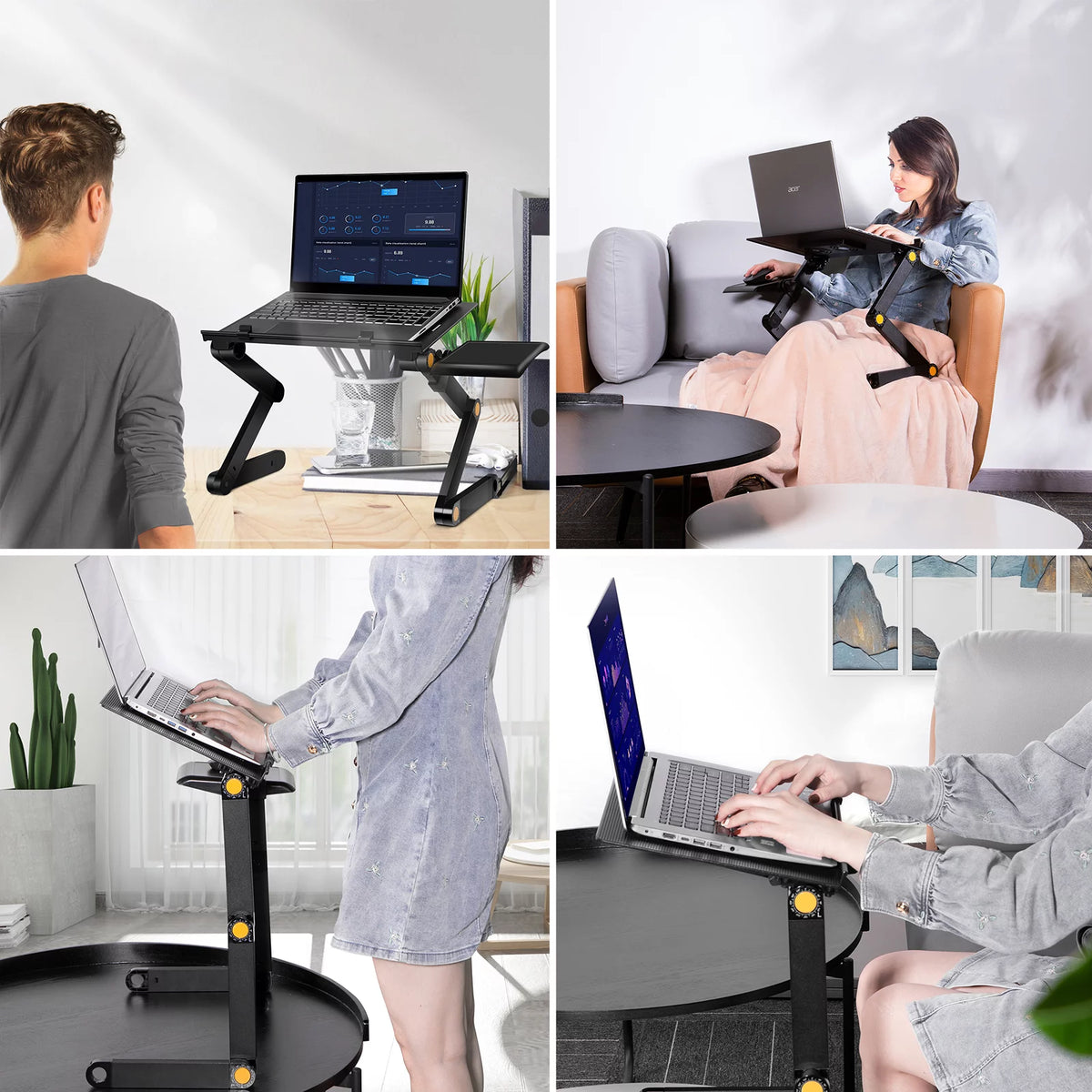 Black Adjustable Folding Laptop Desk R212