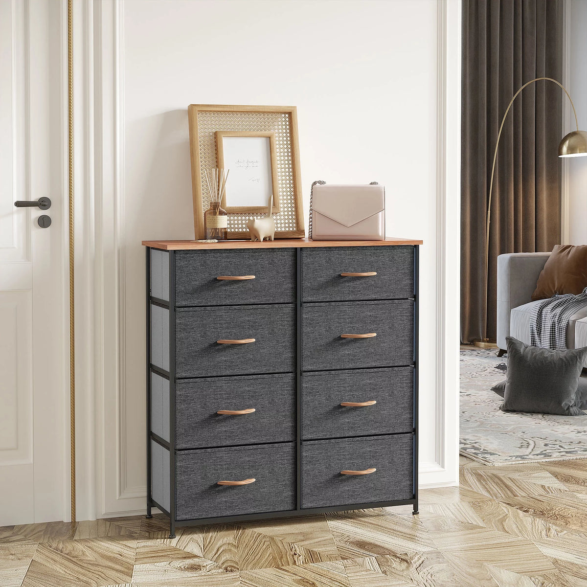 8 Drawer Fabric Dresser V282