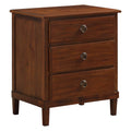 Brown 3-Drawer Wood Nightstand M1342