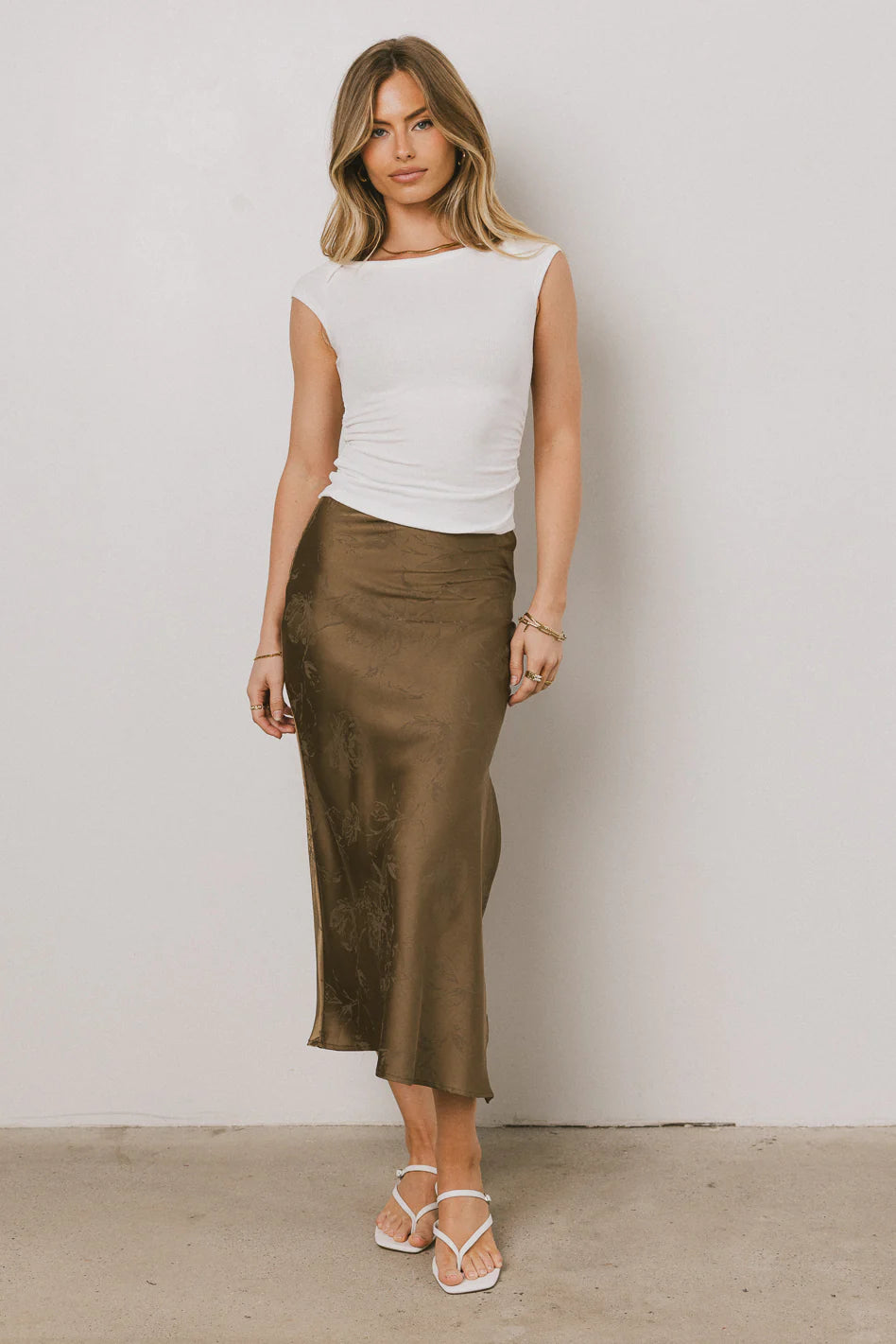Olive Floral Maxi Skirt S731746