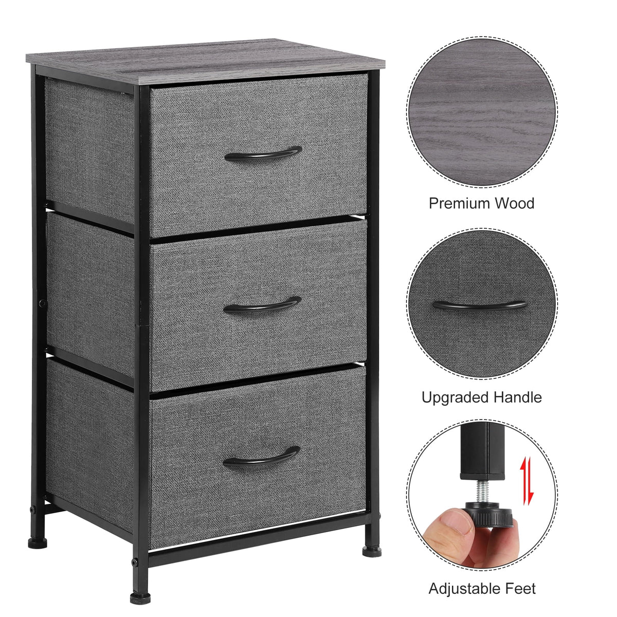 3 Drawer Fabric Dresser C351539