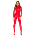 Red Latex Look Catsuit L464101