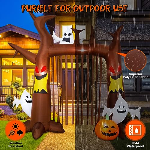 8FT Halloween Inflatable Dead Tree with Ghosts & Pumpkins F26195