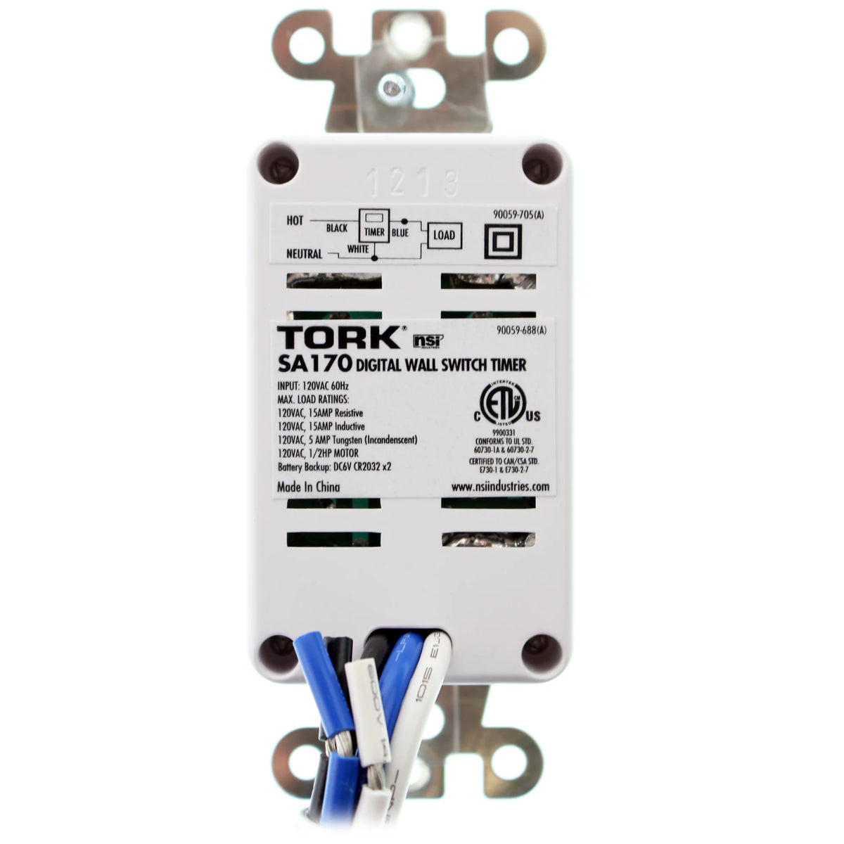 Digital Wall Timer Switch 24/7 Indoor 120V 15A White W617