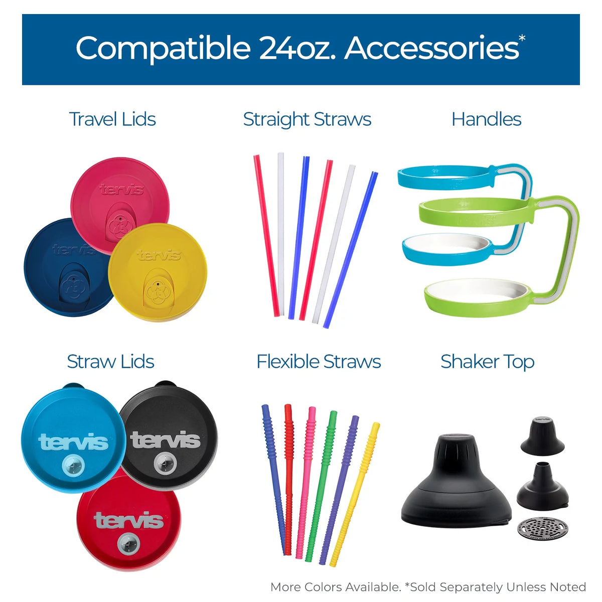 24oz 2pk Blue Lid Double Walled Insulated Tumbler W174