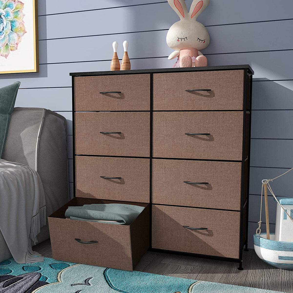 8 Drawer Fabric Dresser V282